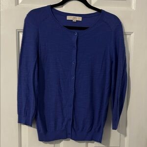 LOFT Women's Vibrant Blue Cardigan